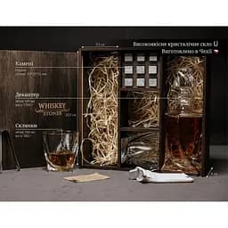 Подарунковий набір віскі Whiskey Stones з камінням для віскі в дерев'яному пеналі №3 + декантер і 2 склянки + щипці + мішечок - мініатюра 8