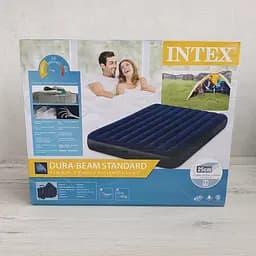 Надувной матрас Intex 64765 (3) "Квин" двухместный, 152х203х25 см, 2 подушки, с ручным насосом, в коробке