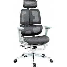 Офісне крісло GT Racer B-2450 White/Gray [121431] - мініатюра 2