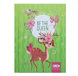 Блокнот Be the Queen, А6, 64 аркуші, клітинка, тверда обкладинка, матова ламінація, лак, гліттер, салатовий