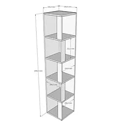 Стелаж для книг та декору FH-Alen 330х1650х330 мм Білий - мініатюра 2