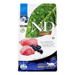 Сухой беззерновой корм для кошек Farmina N&D Grain Free Prime Cat Lamb&Blueberry Adult, ягненок и черника, 300 г