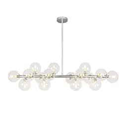 Люстра стельова Levistella 7841020-16 GAB+CL (S), 16 плафонів, срібний метал, скляні плафони, сучасний стиль для дому - мініатюра 2