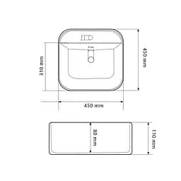 Умивальник VBI Lesina 2 white накладний VBI-015301, Білий - мініатюра 2