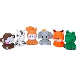 Детские игрушки для купания Bambi «Зверушки» 2025-18, 6 штук, с пищалкой