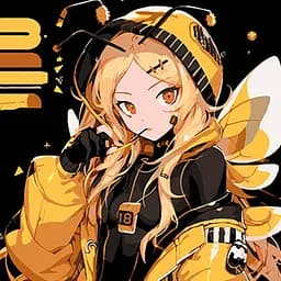 Набор для росписи по номерам Strateg Аниме-пчела на черном фоне 40х40 см (AV4040-67)