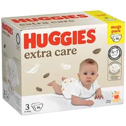Набір підгузків Huggies Extra Care Box 3 (6-10 кг), 96 шт.