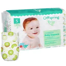 Підгузки Offspring Hairykiwi розмір S (3-6 кг) 96 шт. (2 уп. х 48 шт.) - мініатюра 2