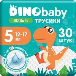 Подгузники-трусики Dino Baby 3D Soft 5 размер (12-17 кг) 30 шт. (DBT4.3D741)