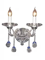 Бра Brille CR-409W/2CH настінне накладне кришталеве свічка бароко