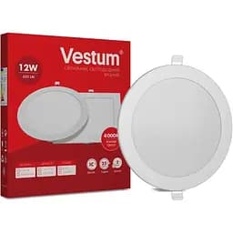 Круглый светодиодный встраиваемый светильник Vestum 12W 4000K 220V 1-VS-5104