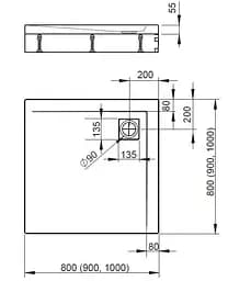 Душовий піддон Radaway Argos C 90x90 на ніжках 4ACN99-02 - мініатюра 6