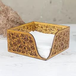 Дерев'яна серветниця VANZA ROSES oak - S (14 см) - мініатюра 4