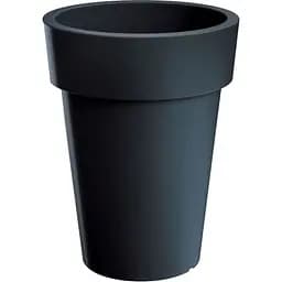 Горщик для квiтiв Prosperplast Lofly круглий високий, 400 мм, антрацит (70708-433)