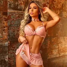 Комплект витончений з чокером S/M Рожевий K0588-1