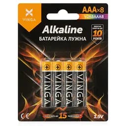 Батарейка Vinga AAA LR03 Alkaline 8pcs Blister (VJABAAA8)