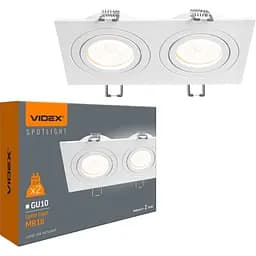 Светильник Videx под лампу 2xGU10 врезной белый (VL-SPF23S-W) 
