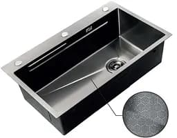 Кухонна мийка Zerix ZH7545-SET-05 Decor Nano-Black ZM5582, Графит - мініатюра 2