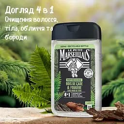 Гель для душу Le Petit Marseillais Cade Wood & Fern 4 в 1, 250 мл - мініатюра 6