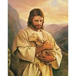 Алмазна мозаїка алмазна вишивка ікона на підрамнику, c принт. рамою, Ісус з ягням 40*50 см Ікона Ісус