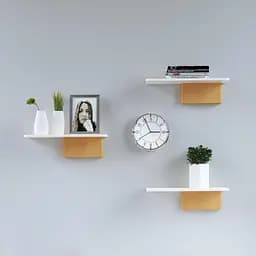 Настінна полиця Fytz Design White - Набір з 2 плаваючих полиць - Сучасні декоративні полиці для стін у вітальні - мініатюра 6