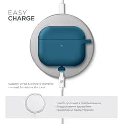 Силіконовий чохол для навушників Apple AirPods 3, Hang Case, синій, ультратонкий захисний кейс товщиною 2 мм, захист від подряпин, пилу та ударів, компактний, з карабіном для кріплення, ArmorStandart (ARM60310) - мініатюра 7
