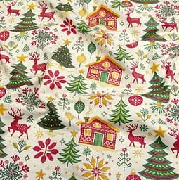 Комплект постільної білизни Cosas Christmas CS5 Сімейний червоний (Christmas_El180x30-91GreenDark_160x2) - мініатюра 9