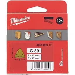 Папір шліфувальний HP MILWAUKEE, 93х93х93мм HL, зерно 80, (10шт)