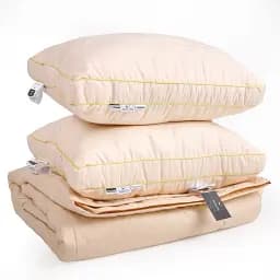 Набір MirSon вовна №9564 Gold camel Wool літо ковдра 200х220 см + 2 подушки білий (2200010806540)