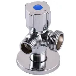 Кран кульовий кутовий подвійний Selba 1/2″х 1/2″х3/4″ Double (SL1599)