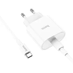 МЗП Hoco C94A Metro PD20W (1USB-C) + кабель Type-C to Type-C White - мініатюра 5
