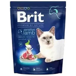 Сухой корм Brit Premium Cat by Nature Sensitive для кошек с чувствительным пищеварением, с ягненком, 300 г