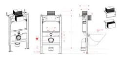 Інсталяція для унітазу Koer KT-0403 500x165x820mm без панелі змиву KR5313 - мініатюра 5