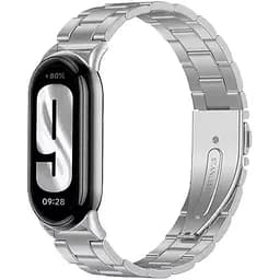 Ремінець для фітнес-браслета Tamister для Xiaomi Mi Band 8 і 9 Type C металевий із застібкою сріблястий