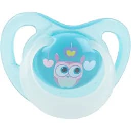 Пустушка Nuby Ортодонтична світиться в темряві 6-12 міс. блакитна (5788MOSMaquaowl)