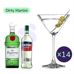 Коктейль Dirty Martini (набор ингредиентов) х14 на основі джина Tanqueray