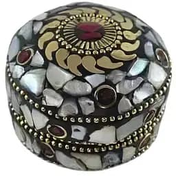 Скринька металева з перламутром і коралами 3.2х4.7 см