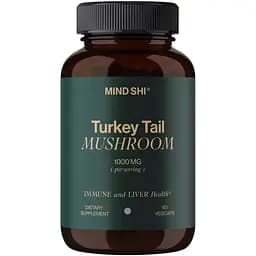 Трутовик різнокольоровий Mind Shi Turkey Tail Mushroom 1000 мг 60 вегетаріанськх капсул