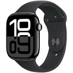 Смарт-годинник Apple Watch Series 10 GPS 46 mm Jet Black спортивний ремінець чорний M/L (Grade A) Seller Refurbished