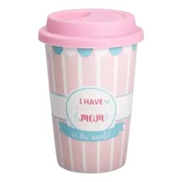 Стакан порцеляновий 420 мл із силіконовою кришкою, i have the best mom Liling Rongxiang Ceramic RX-N240288HM