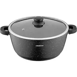 ARDESTO Кастрюля Gemini Anzio, стеклянная крышка, 28 см, черный мармур, алюминий