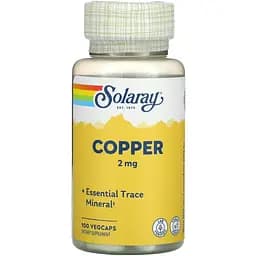 Вітаміни та мінерали Solaray Copper 2 mg, 100 капсул