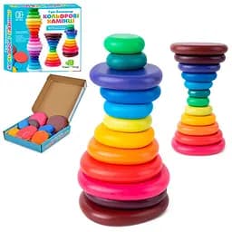 Деревянная игрушка Балансир Limo Toy MD 1935 кольца-камни, 12 штук