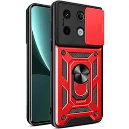 Чохол Ummi Camshield Serge Ring для Xiaomi Redmi Note 13 Pro 4G / 14s / Poco M6 Pro 4G Червоний / Red