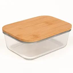Масленка с бамбуковой крышкой, контейнер для масла 15*10.5*5см