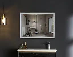 Дзеркало Mixxus Flat MR04-80x60 (LED Touch, годинник, антизапотівання, димер, регулювання яскравості) MI6928 - мініатюра 9