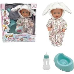 Пупс інтерактивний, YL2425A-J, 25 см, з аксесуарами, п’є з пляшки, ходить на горщик
