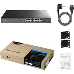 Коммутатор Cudy GS1018PS2, 16-Port Gigabit PoE+ Switch with 2 Uplink Gigabit Ports and 2 Gigabit SFP (GS1018PS2)