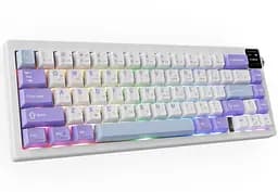 Клавиатура игровая механическая беспроводная Ajazz AK-650WP White-Purple RGB Flying Fish Switch Hot-Swap 2.4G/Bluetooth/USB - мініатюра 5