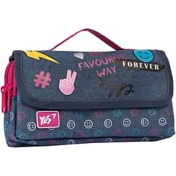Пенал м`який Yes WL-01 Beauty, 8х20х5 см, синій (533071)